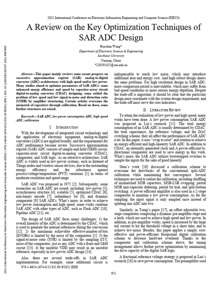 Key SAR ADC Optimization Techniques | PDF | Analog To Digital Converter ...