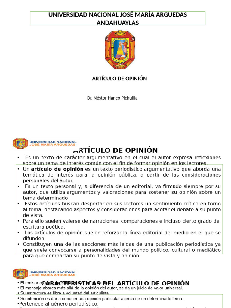 Artículo de Opinión | PDF | Autor