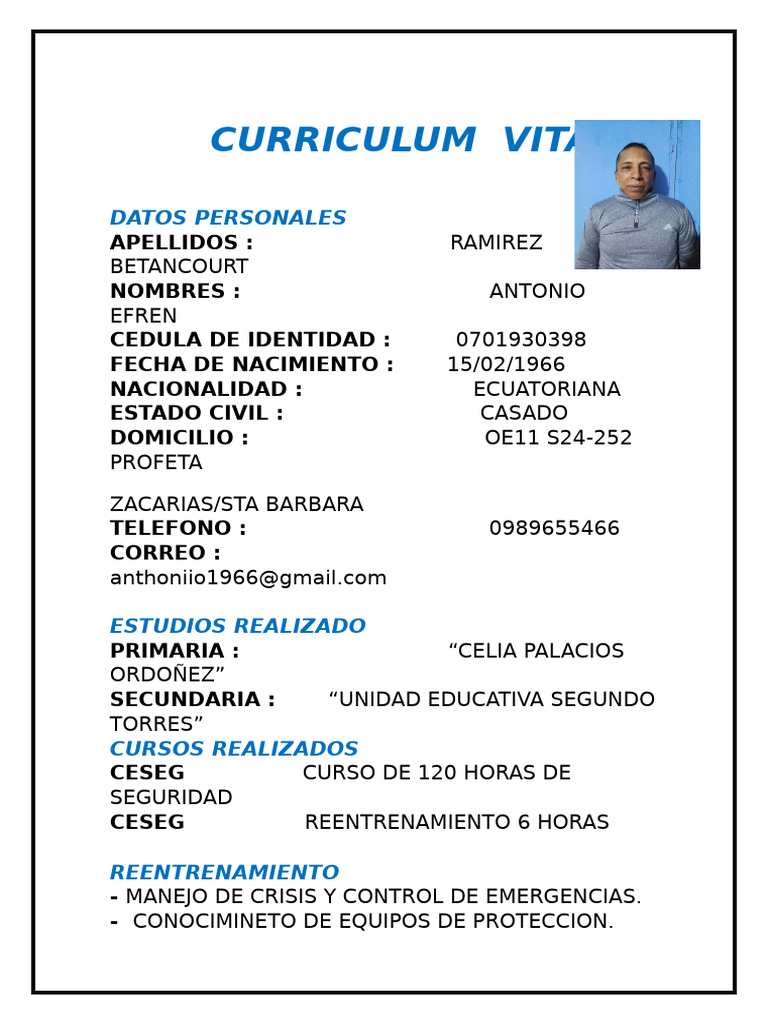 Curriculum Vitae 1 Antonio | PDF