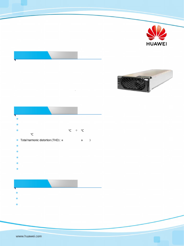 Huawei R4850G5 Rectifier Module Overview | PDF | Rectifier ...