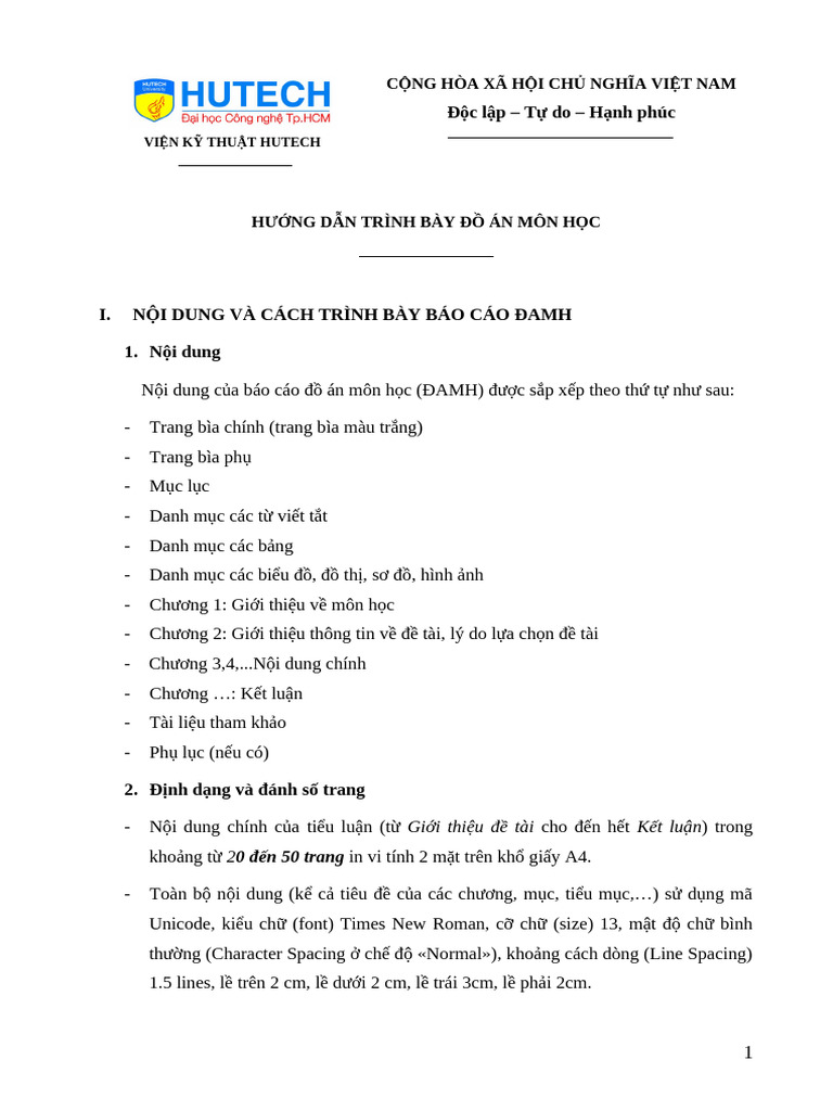 Phu Luc Huong Dan Trinh Bay TL | PDF