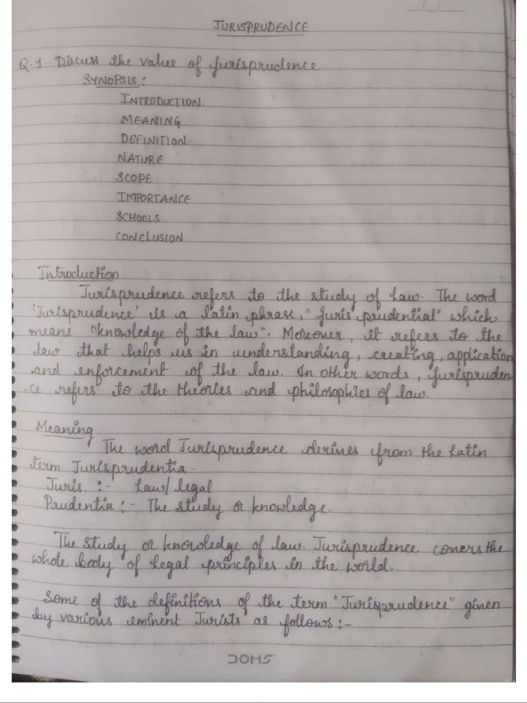 LLB Jurisprudence Notes | PDF