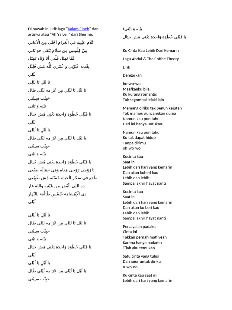 Ya Lel Ya Lel | PDF