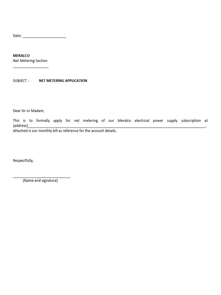 Meralco Net Metering Application Form | PDF | Power Inverter | Electric ...