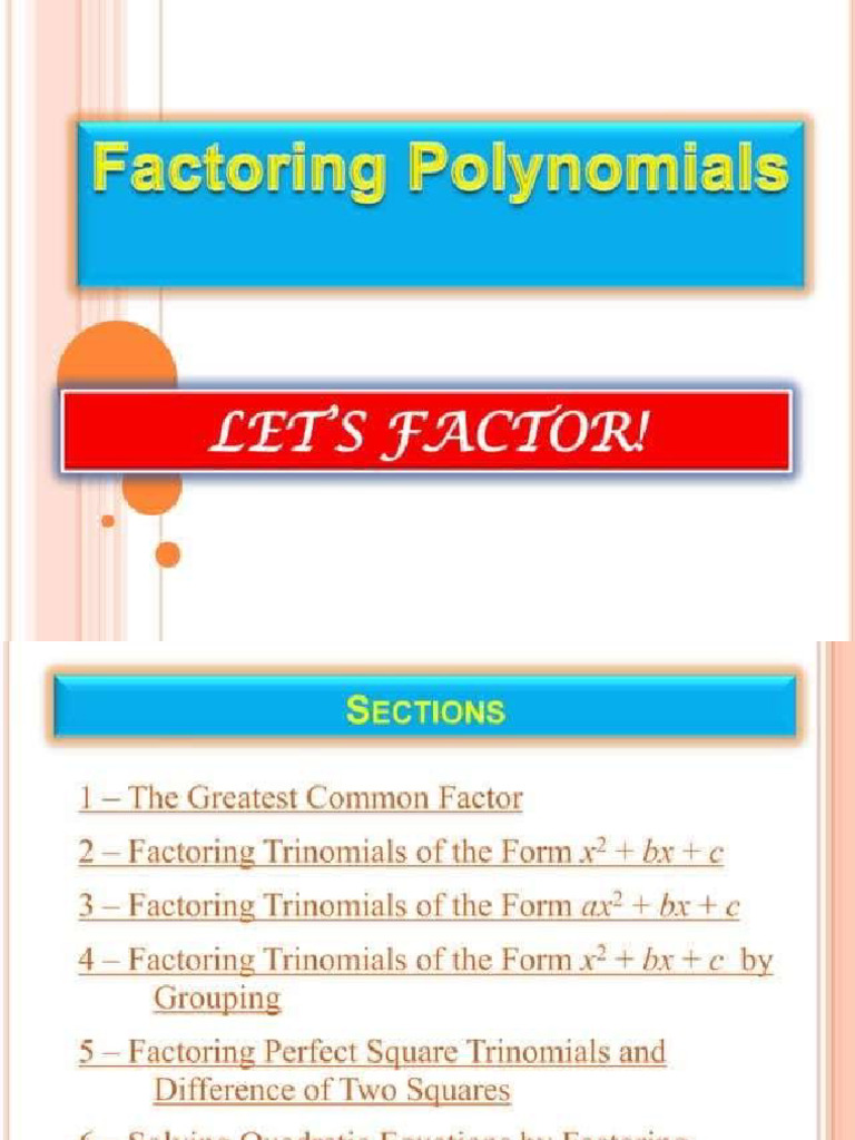 Factoring 3 | PDF