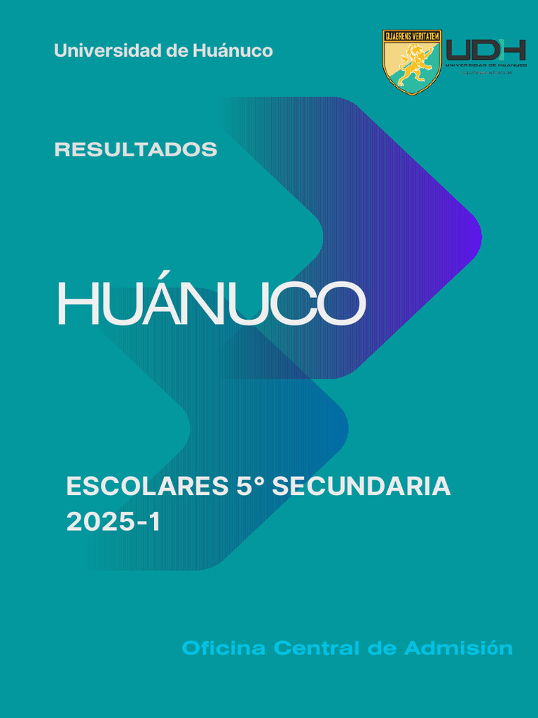 Ingresantes 5° Secundaria UDH 2025-1 | PDF, image size:768x1024