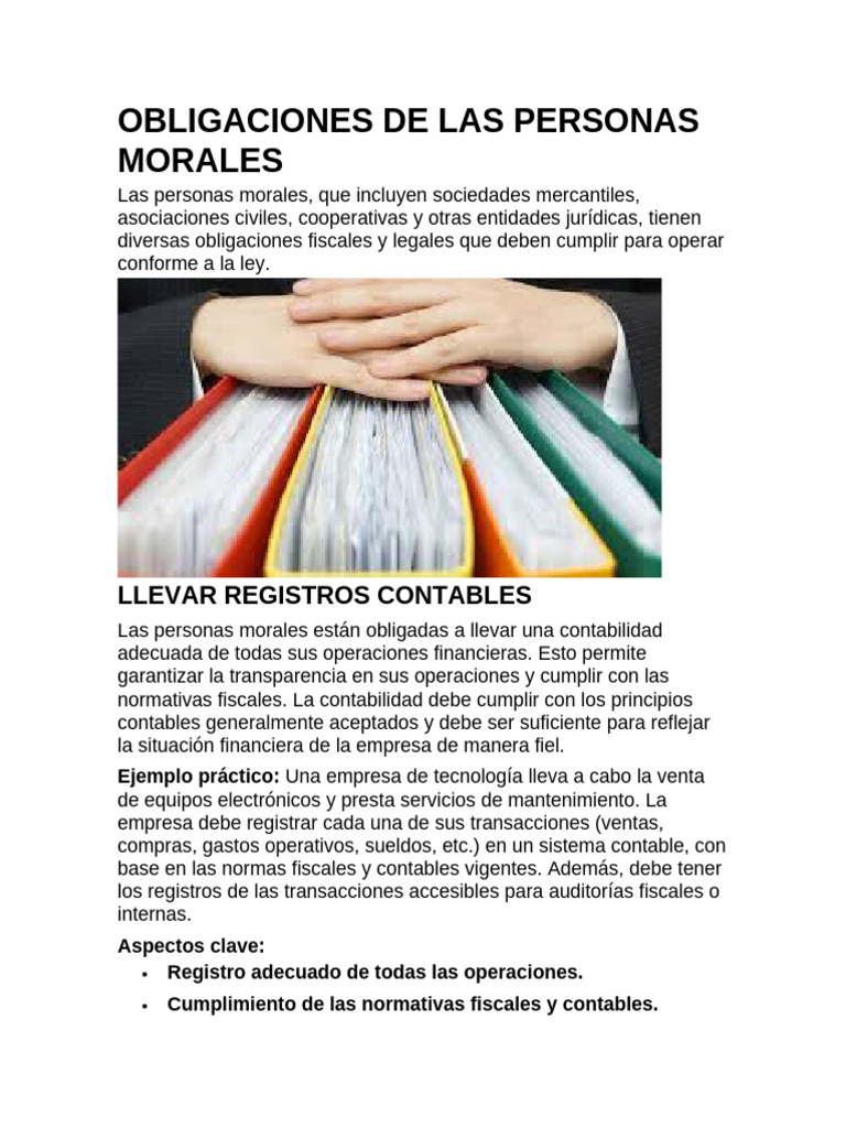 Obligaciones Fiscales de Personas Morales | PDF | Contabilidad ...