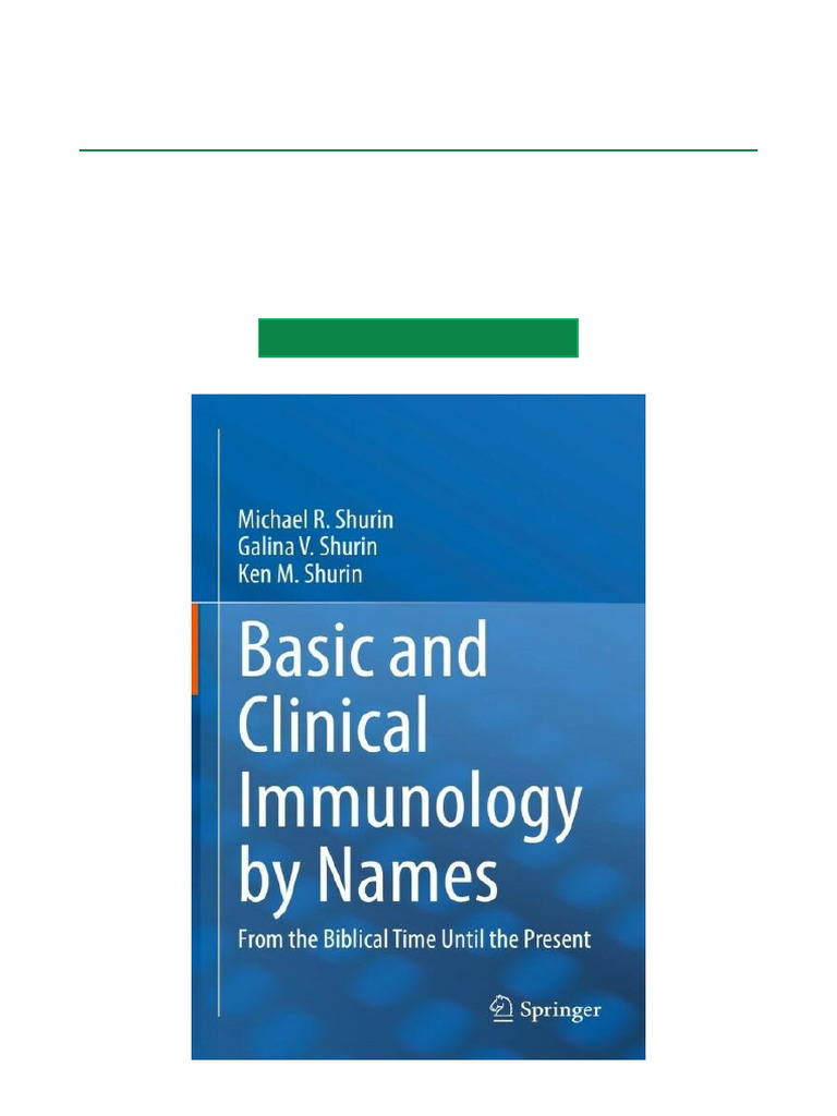 Basic and Clinical Immunology by Names From The Biblical Time Until The ...