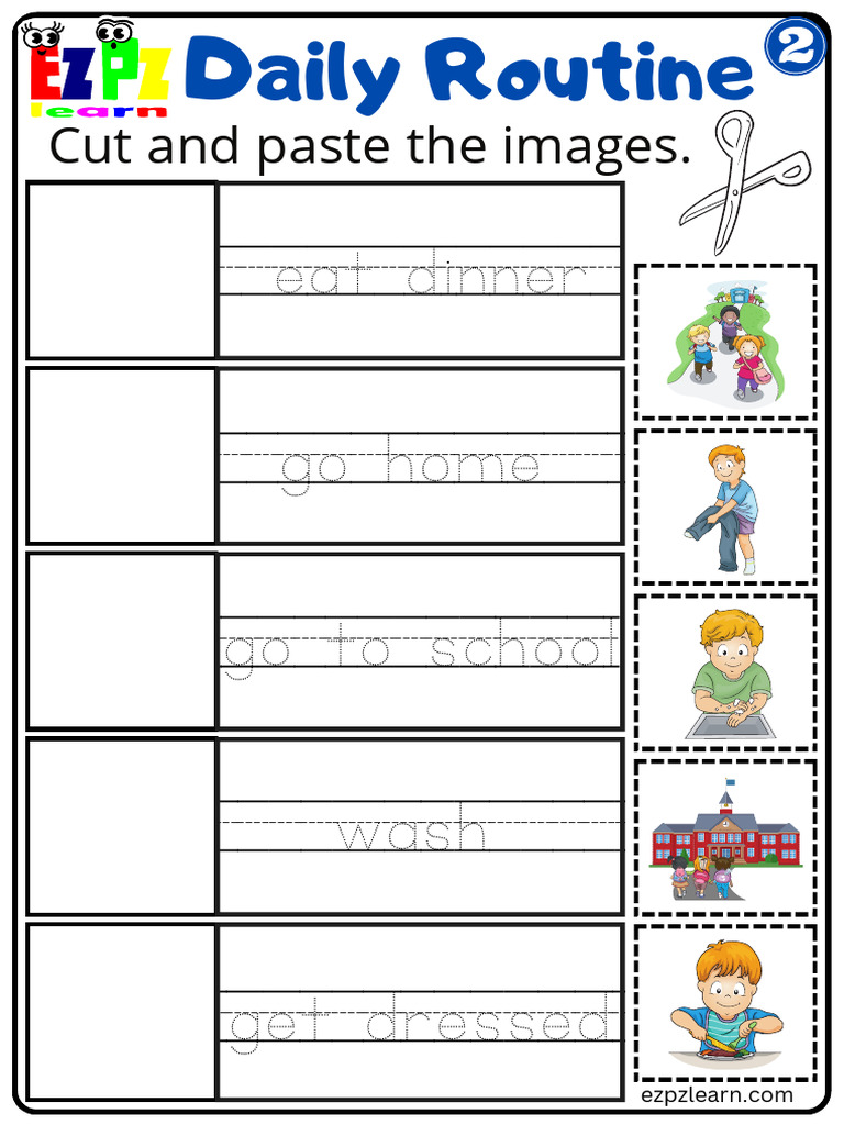 Daily Routine G2 Cut and Paste | PDF