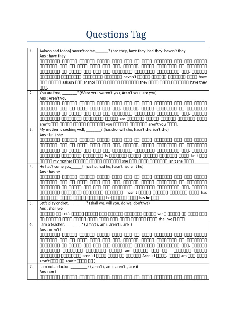 Questions Tag | PDF