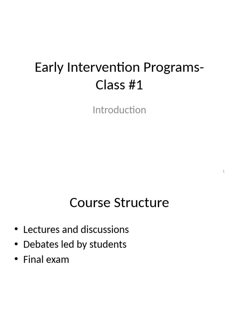 Early Childhood Intervention Overview | PDF | Risk | Developmental ...