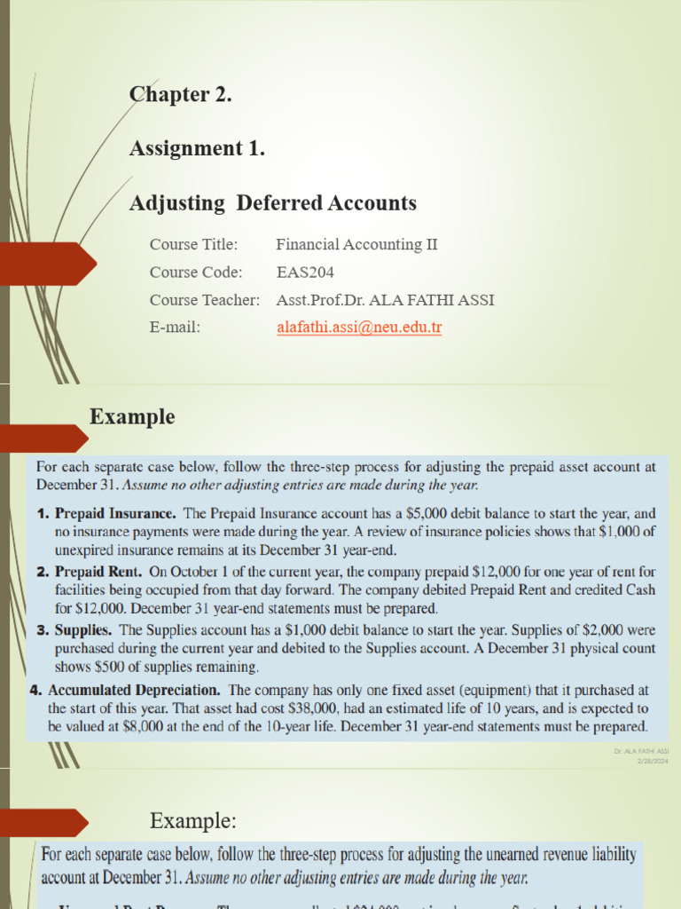 Adjusting Deferred Accounts in Finance | PDF
