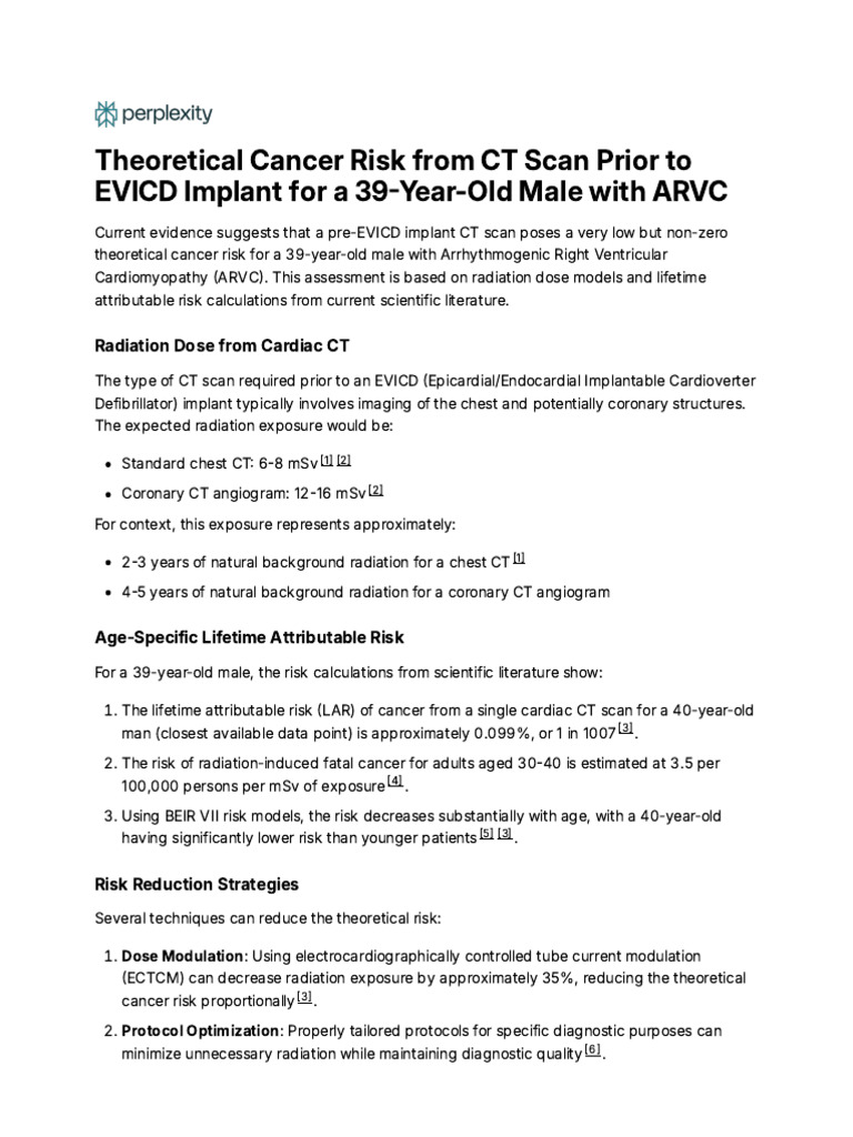 Theoretical Cancer Risk From CT Scan Prior To EVIC | PDF | Ct Scan ...