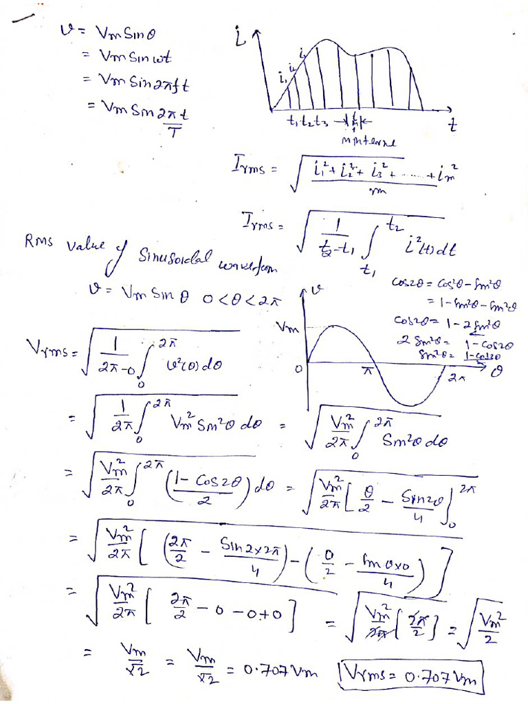 Unit II Notes Avg and Rms and R-L Circuit | PDF