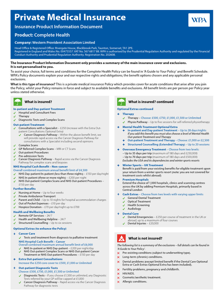 Complete Health Private Medical Insurance | PDF | National Health ...
