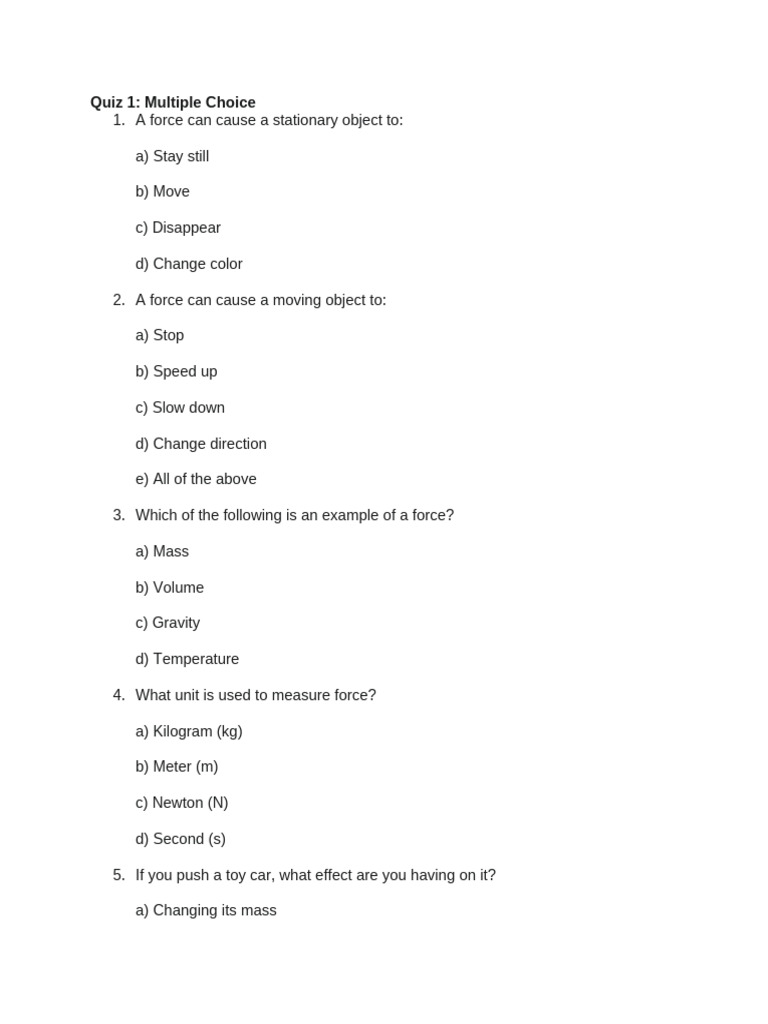 Forces and Respiratory System Quizzes | PDF | Rock (Geology) | Force