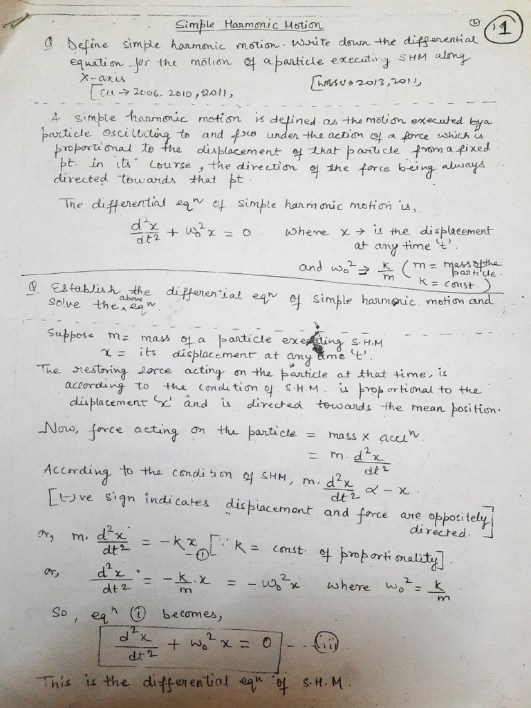 Oscillation 1st Sem English Pdf