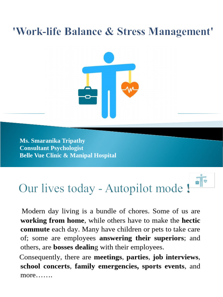 'Work-life Balance & Stress Management' on 21st September | PDF | Sleep ...