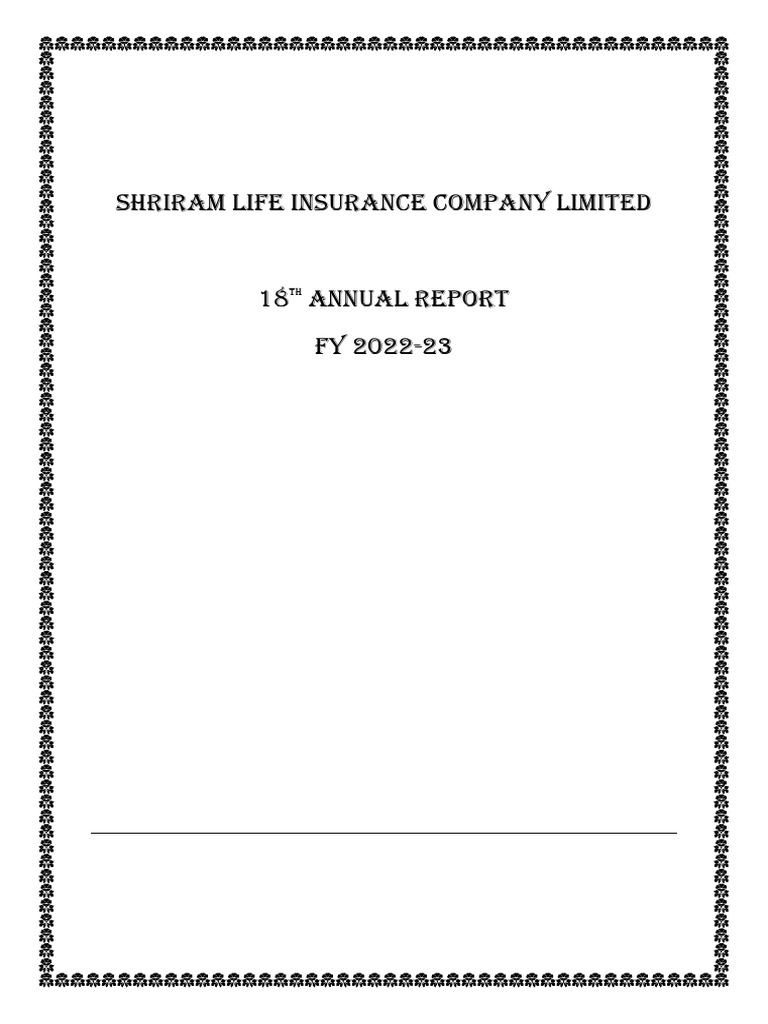 Shriram Life Insurance Annual Report 2022-23 | PDF | Internal Audit | Audit