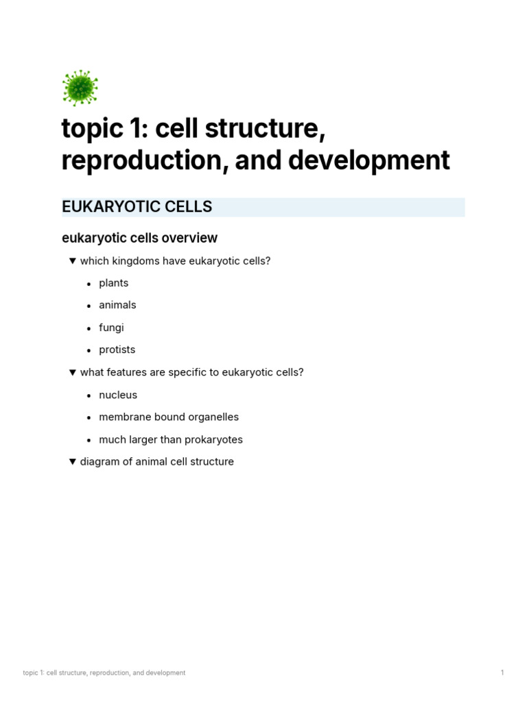 Eukaryotic and Prokaryotic Cell Structures | PDF | Meiosis | Mitosis