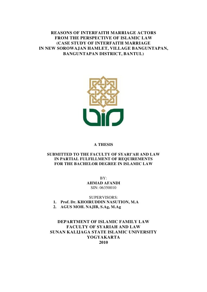 Interfaith Marriage in Islamic Law: A Case Study | PDF | Law