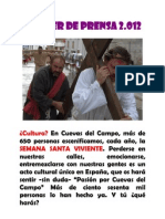 20012 DOSSIER PRENSA XII EDICIÓN SEMANA SANTA VIVIENTE CUEVAS DEL CAMPO