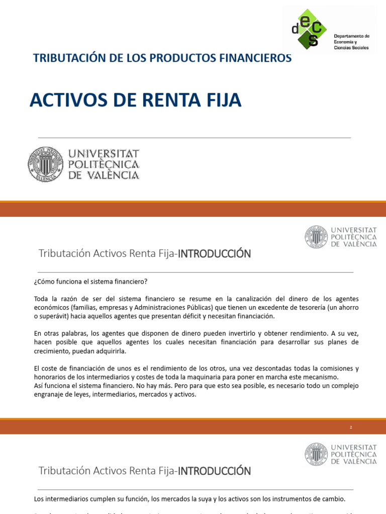 Tributación de Activos de Renta Fija | PDF | Renta Fija | Deuda ...