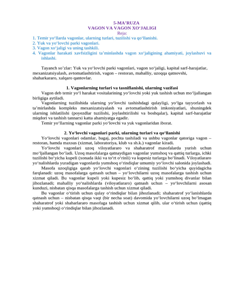 5 Ma'ruza | PDF