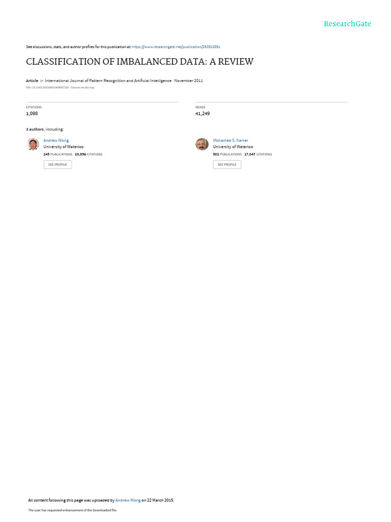 CLASSIFICATION_OF_IMBALANCED_DATA_A_REVIEW | PDF | Bayesian Network ...