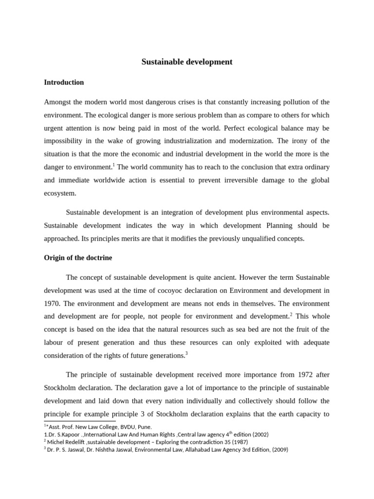 Principles of Sustainable Development | PDF | Sustainability ...