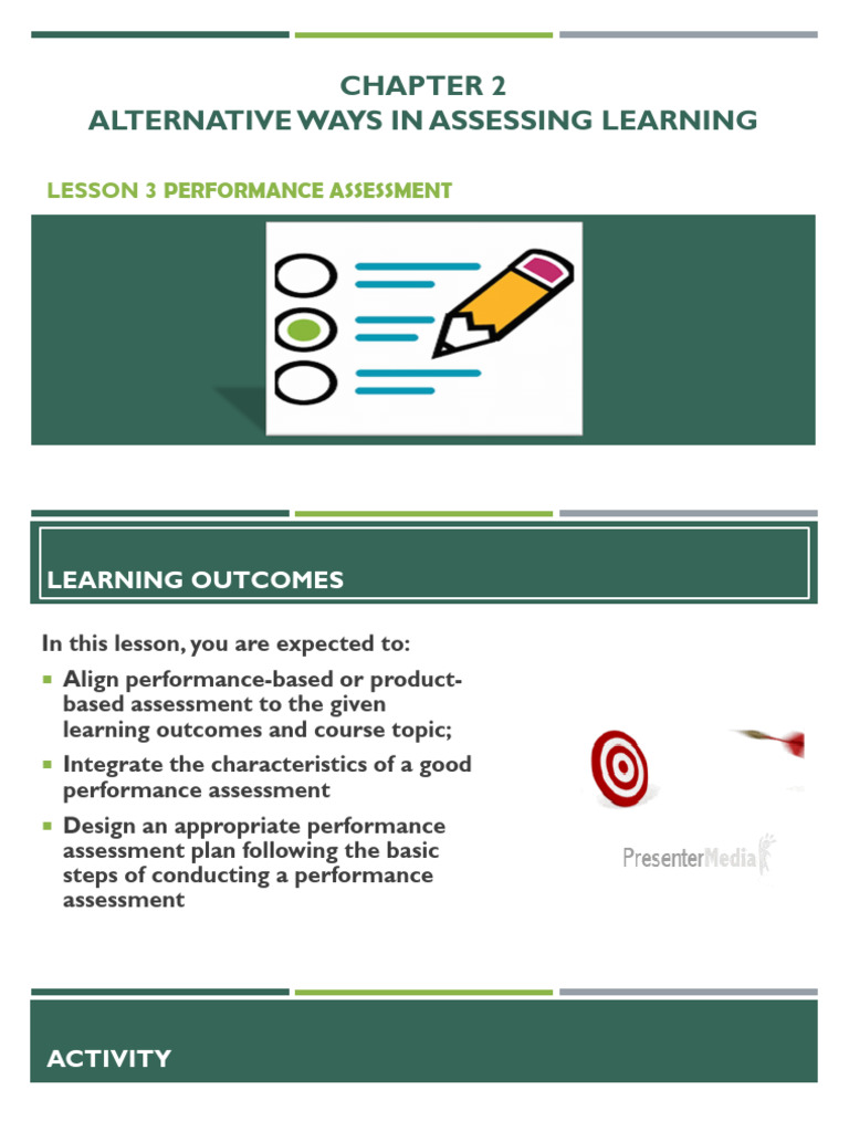Chapter 2 LESSON 3 Performance Assessment | PDF | Educational ...