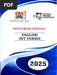 Kenya Music Festival - English Set Verses