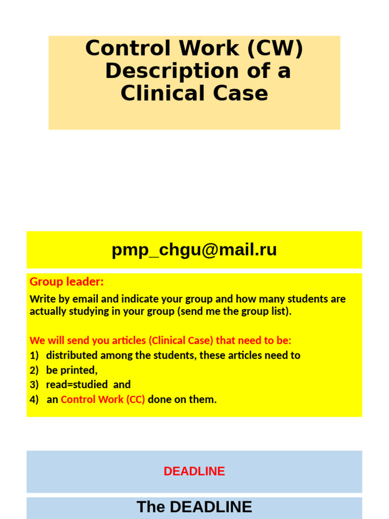Control Work Present | PDF | Mental Health | Human Diseases And Disorders