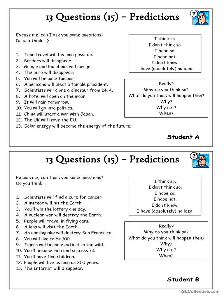 13 Questions (15) - Predictions | PDF