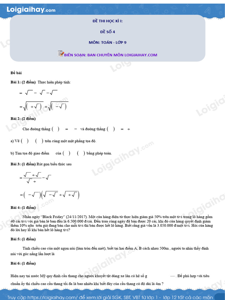 De So 4 de Kiem Tra Hoc Ki 1 Toan 9 1671424417 | PDF