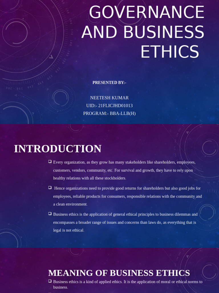 Business Ethics and Corporate Governance | PDF | Business Ethics ...