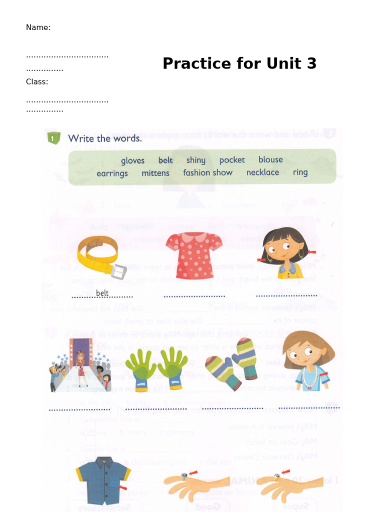 Homework U3 Clothes | PDF