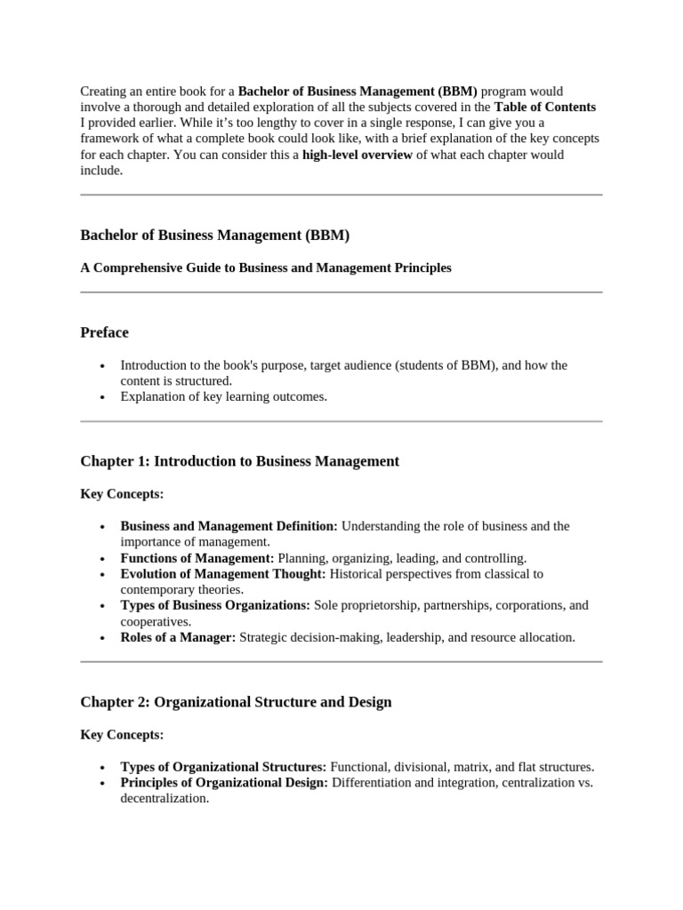 Comprehensive BBM Program Guide | PDF | Strategic Management | Marketing