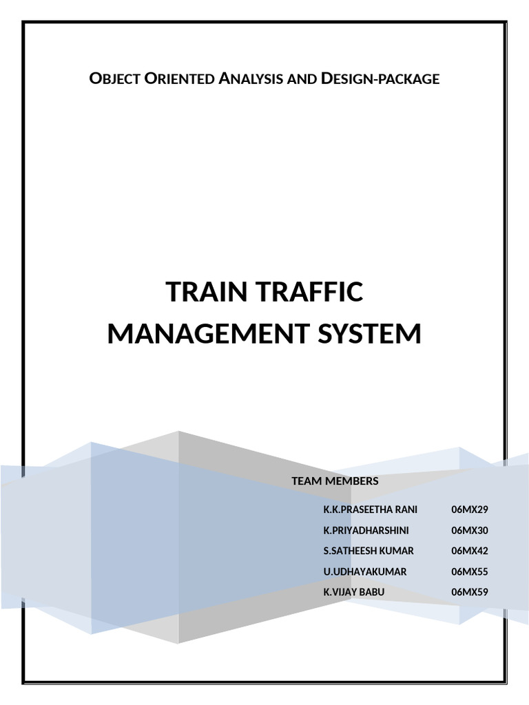 Train Traffic Management System Design | PDF | Use Case | Global ...