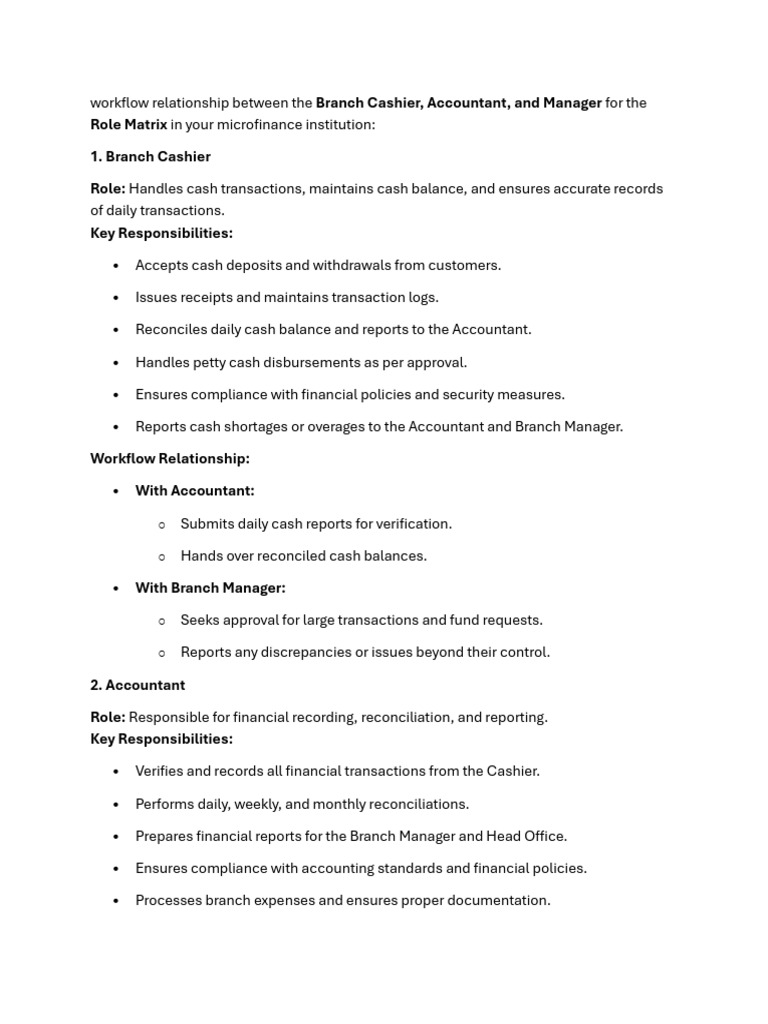 Branch Cashier Role Overview | PDF | Banks | Cashier