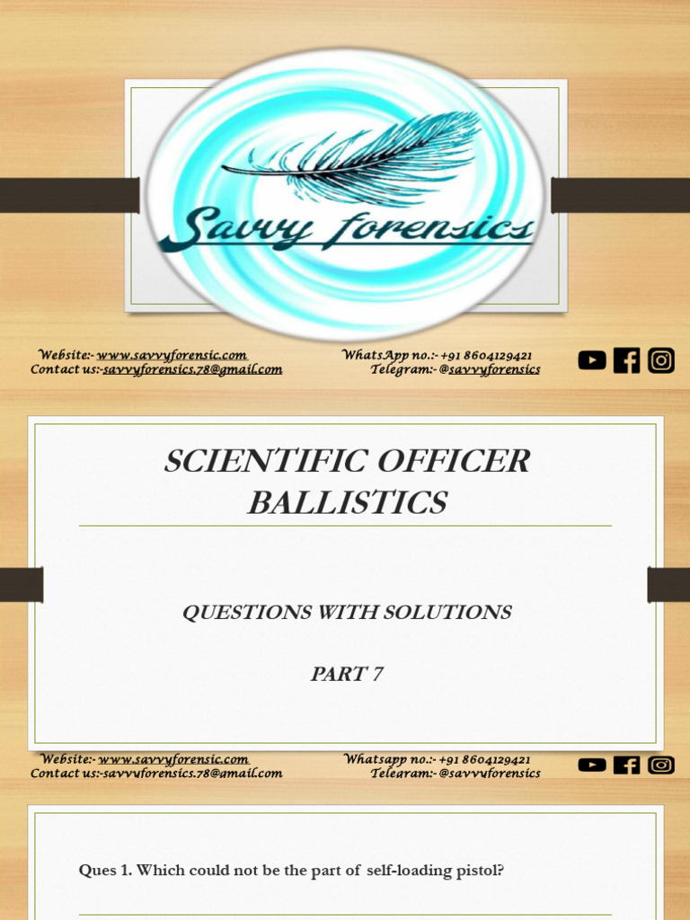 Ballistics Part 7 | PDF | Laser | Cartridge (Firearms)