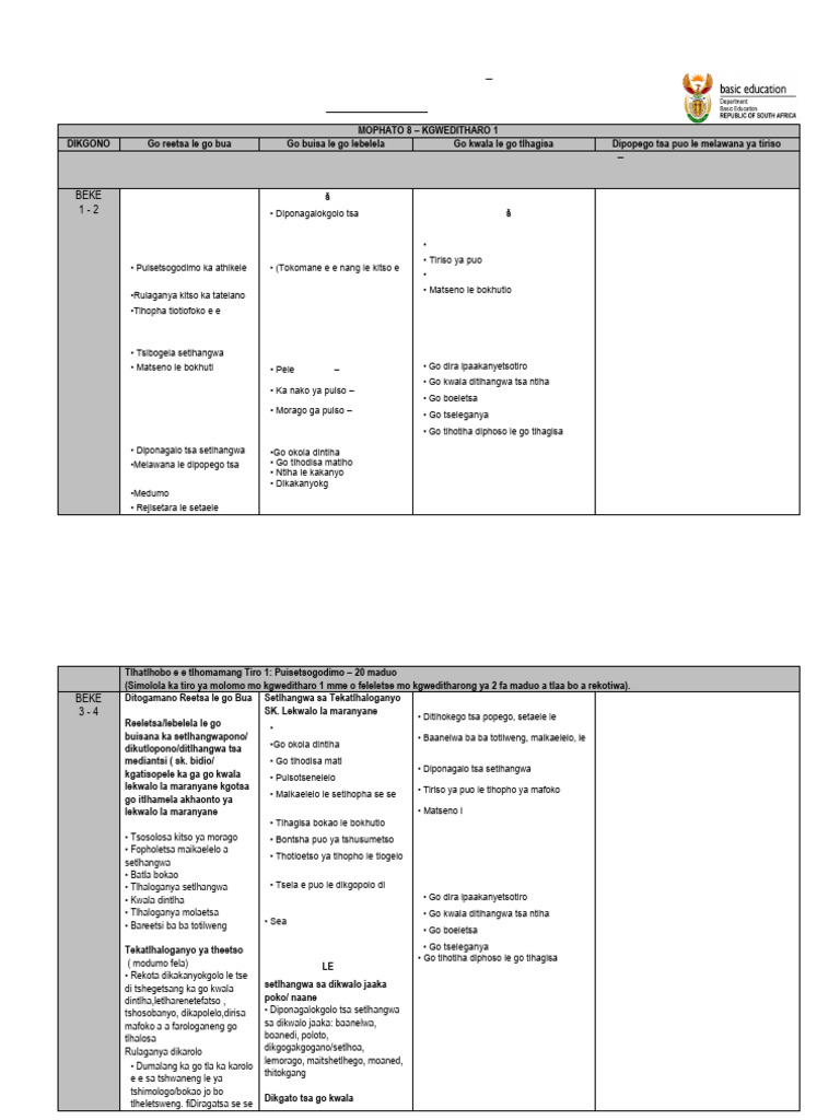 Setswana Grade 8 Teaching Guide | PDF | Languages Of Africa