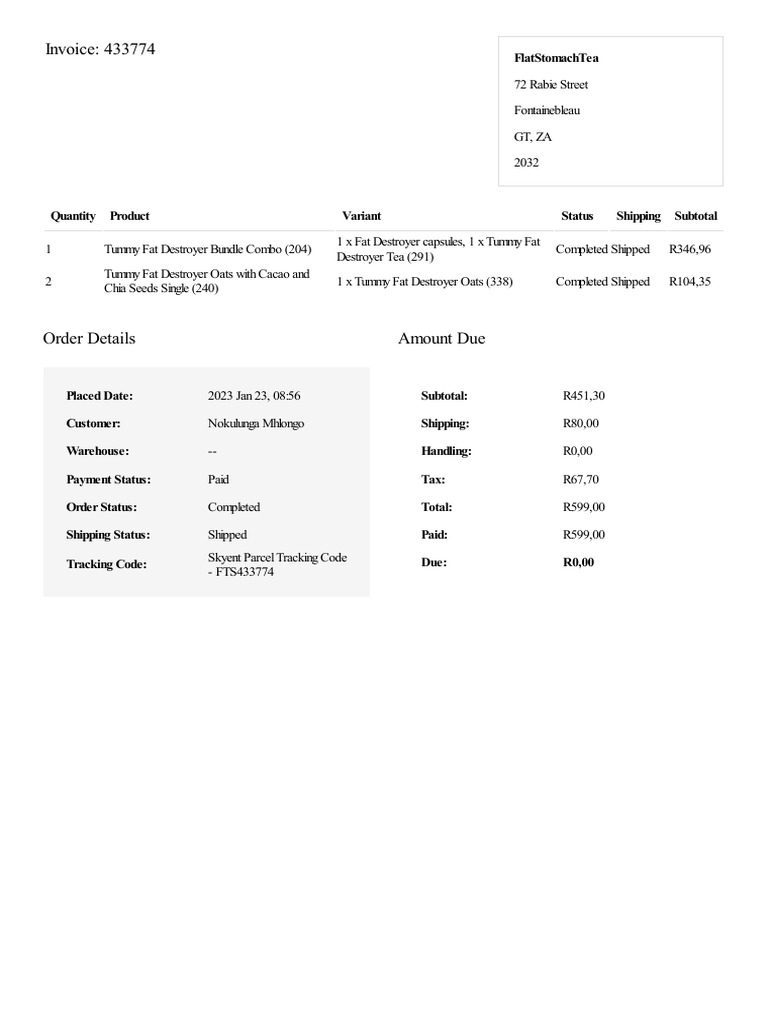 Invoice 433774 | PDF