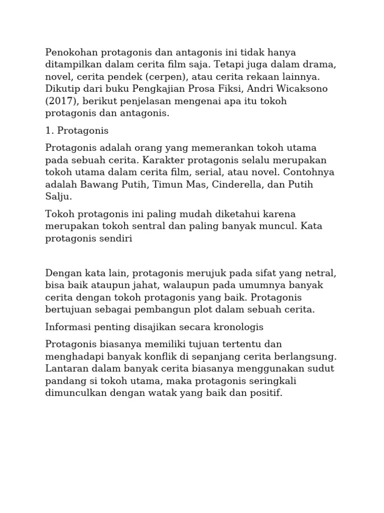 Pengertian Protagonis | PDF