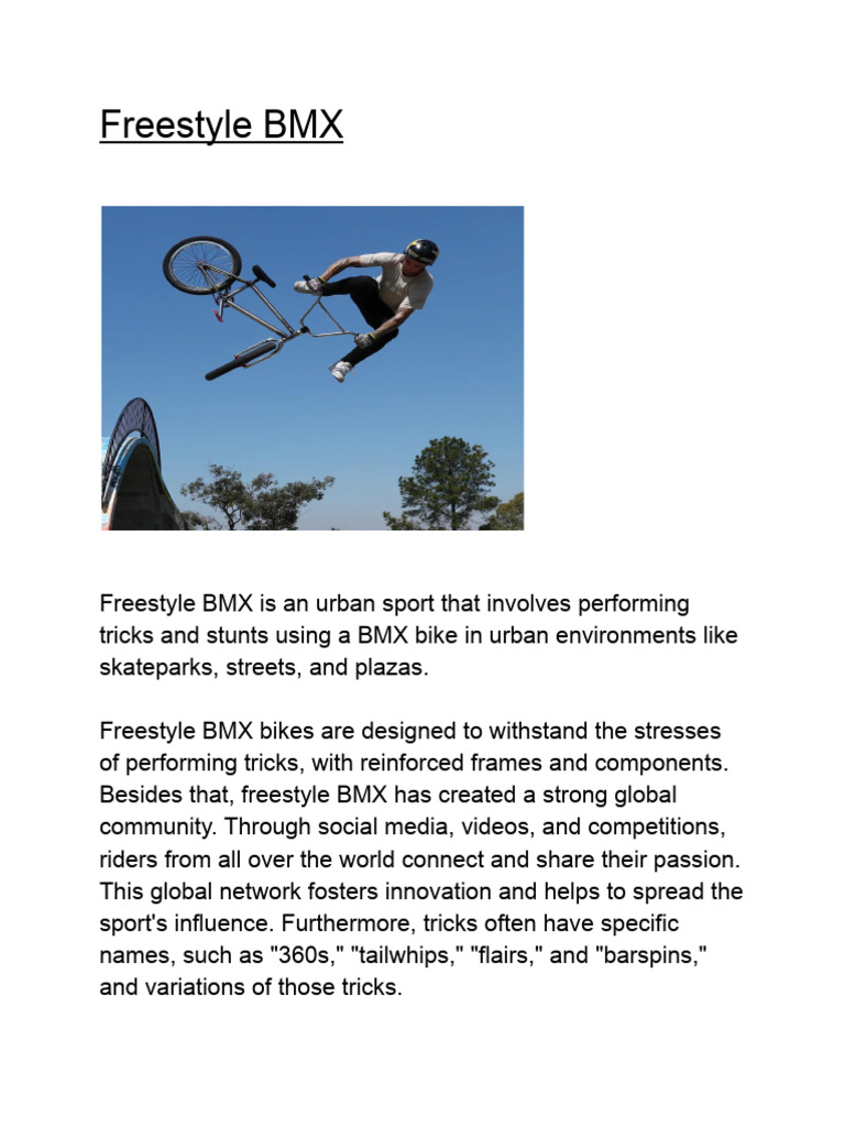 Freestyle BMX (Form 1) | PDF