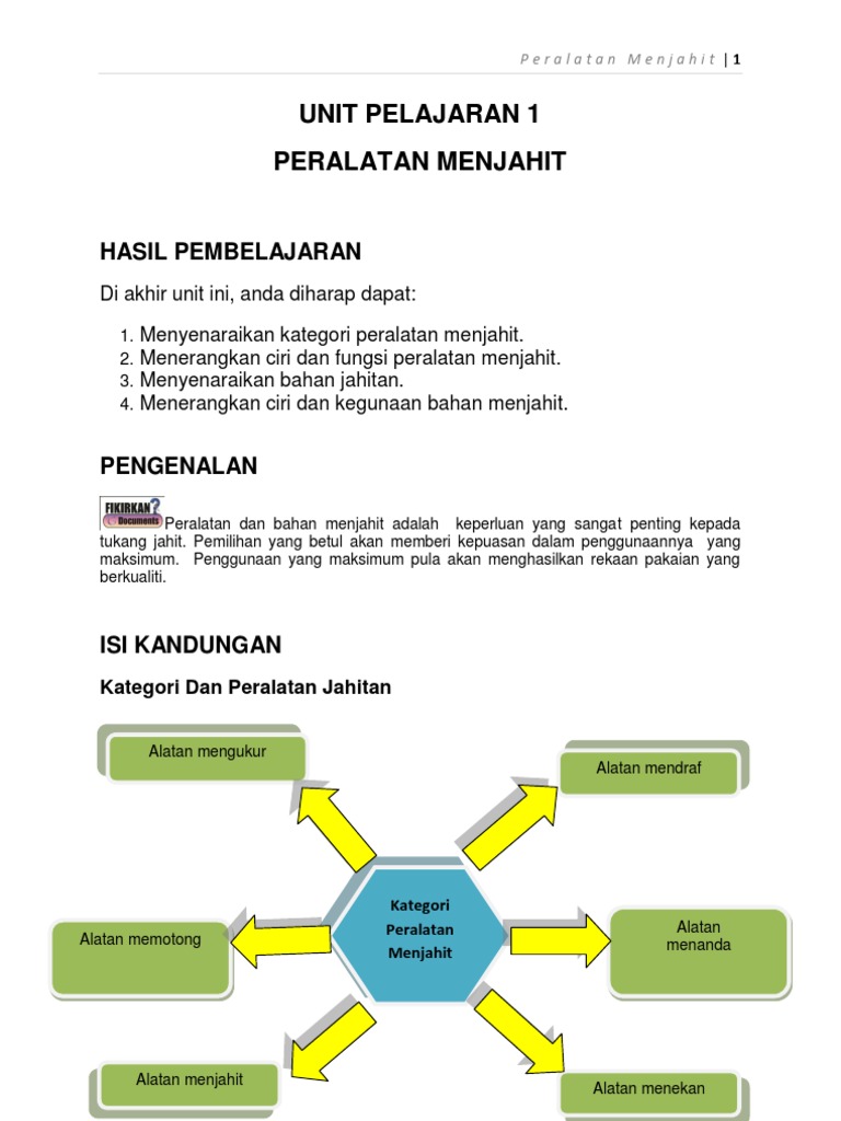 Unit 1 Peralatan Jahitan
