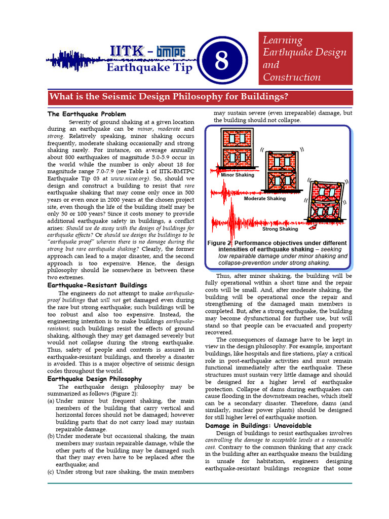 Seismic Design Philosophy Overview | PDF | Earthquake Engineering ...