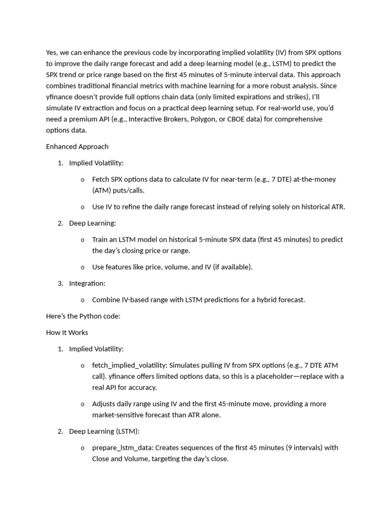 SPX PRICE Forecast by IV | PDF | Option (Finance) | Forecasting