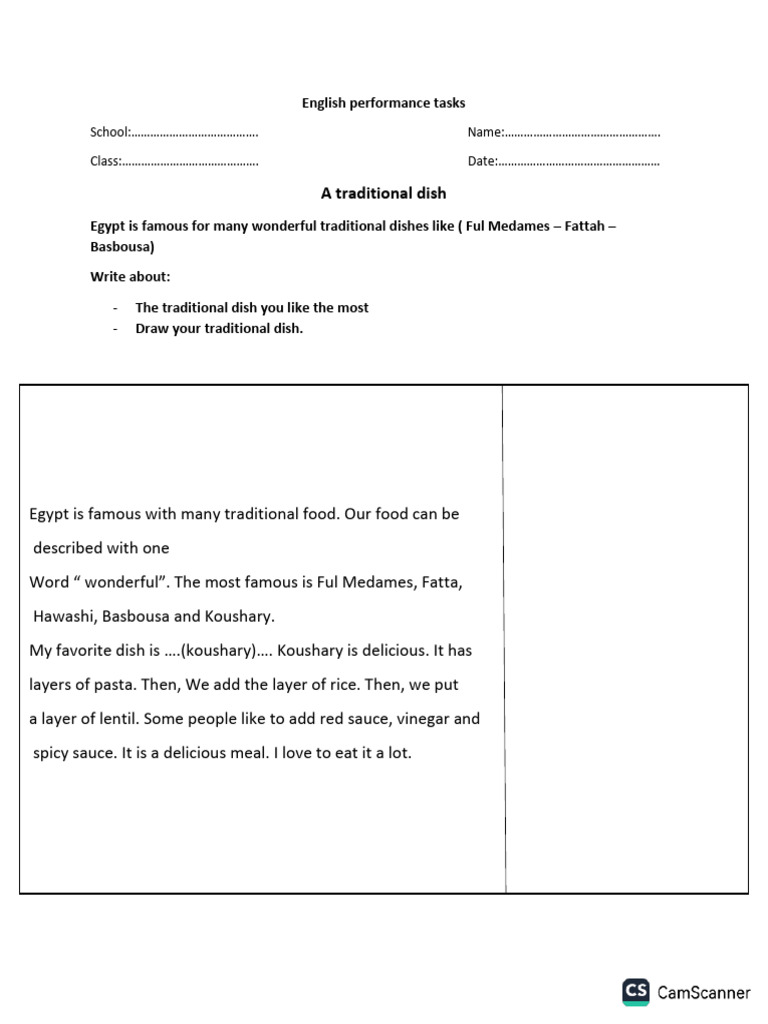English Performance Tasks Second Term Answer | PDF | European Cuisine ...