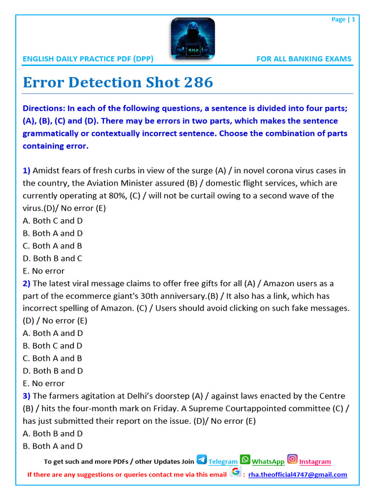 Error Detection Practice Shot 286 | PDF | Public Health | Vaccination